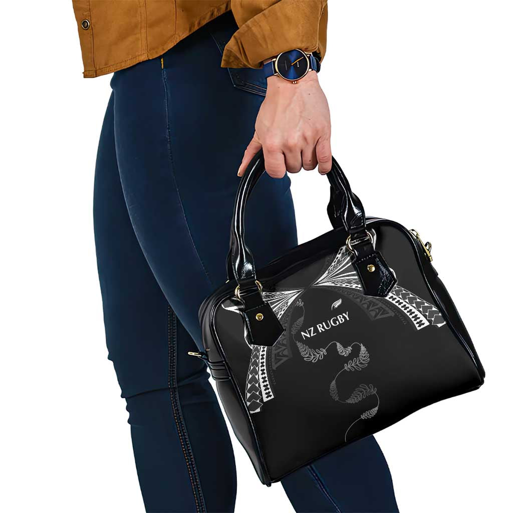 New Zealand Rugby Shoulder Handbag Aotearoa Armour Blacks Silver Ferns - Polynesian Pride