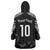 New Zealand Rugby Custom Wearable Blanket Hoodie Aotearoa Armour Blacks Silver Ferns - Polynesian Pride