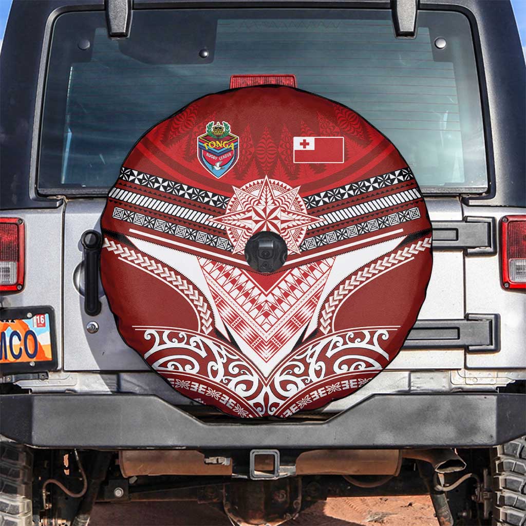 Tonga Rugby Spare Tire Cover Mana o Tonga-Tribal Heritage Edition Red Color - Polynesian Pride
