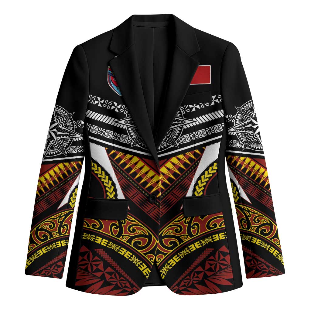 Tonga Rugby Custom Blazer Mana o Tonga-Tribal Heritage Edition Black Color - Polynesian Pride