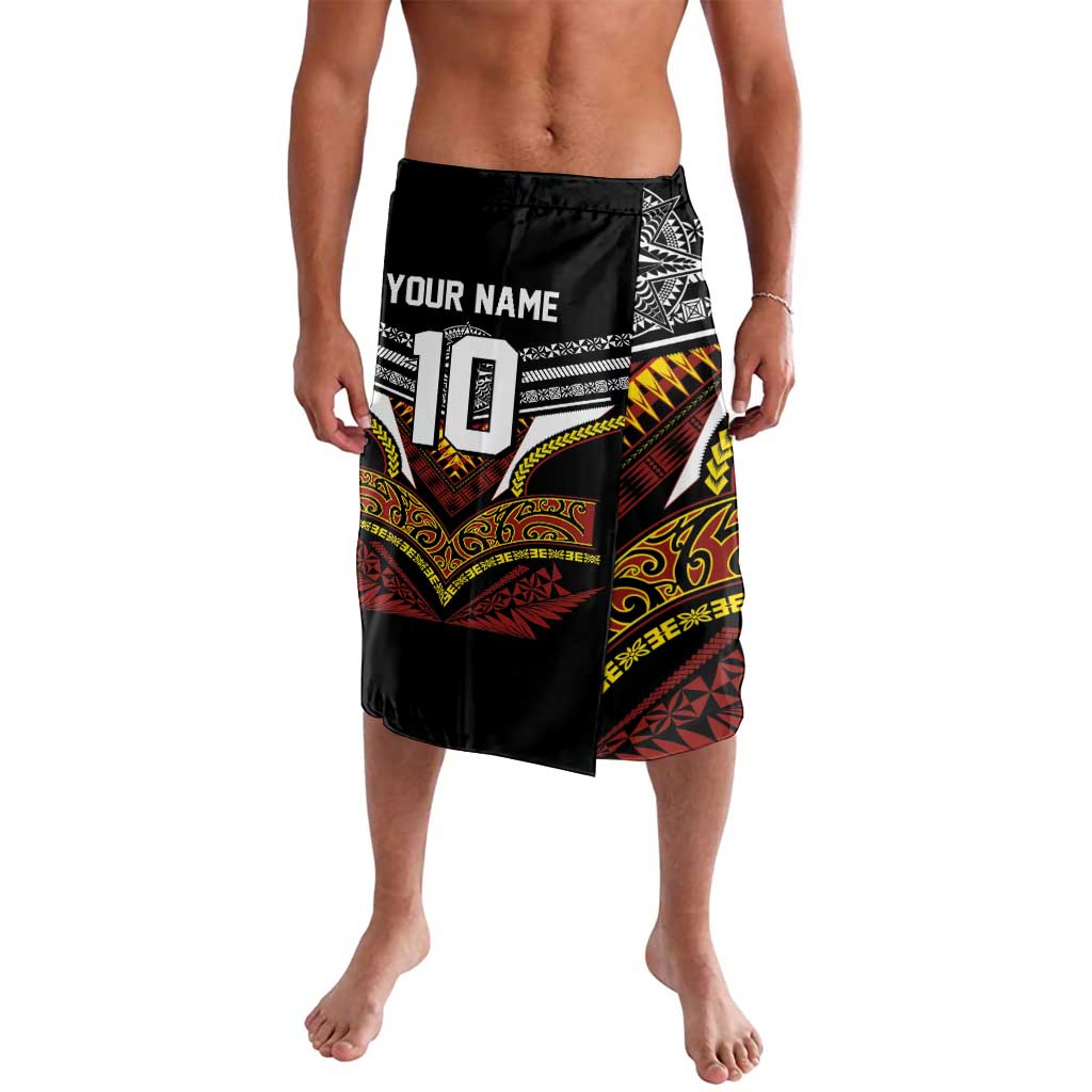 Tonga Rugby Custom Lavalava Mana o Tonga-Tribal Heritage Edition Black Color - Polynesian Pride