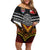 Tonga Rugby Custom Off Shoulder Short Dress Mana o Tonga-Tribal Heritage Edition Black Color - Polynesian Pride