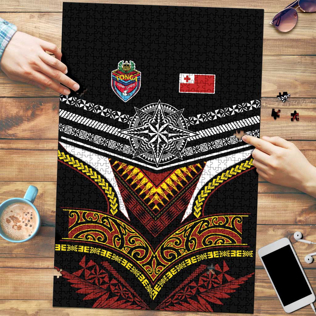 Tonga Rugby Puzzle Mana o Tonga-Tribal Heritage Edition Black Color - Polynesian Pride