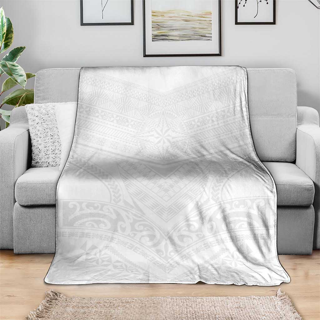 Tonga White Sunday Blanket Tongan Tribal Heritage Tattoos - Polynesian Pride