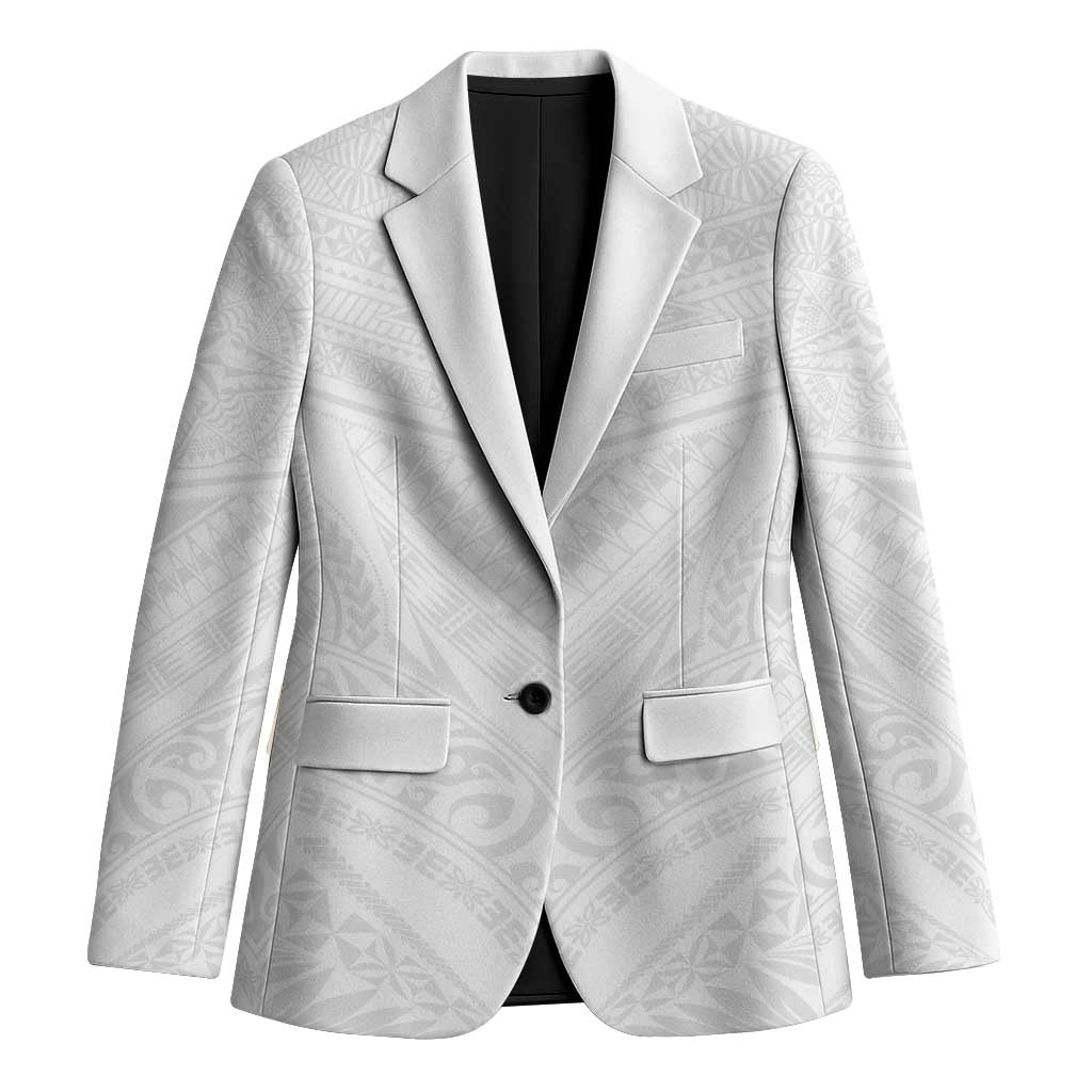 Tonga White Sunday Blazer Tongan Tribal Heritage Tattoos - Polynesian Pride