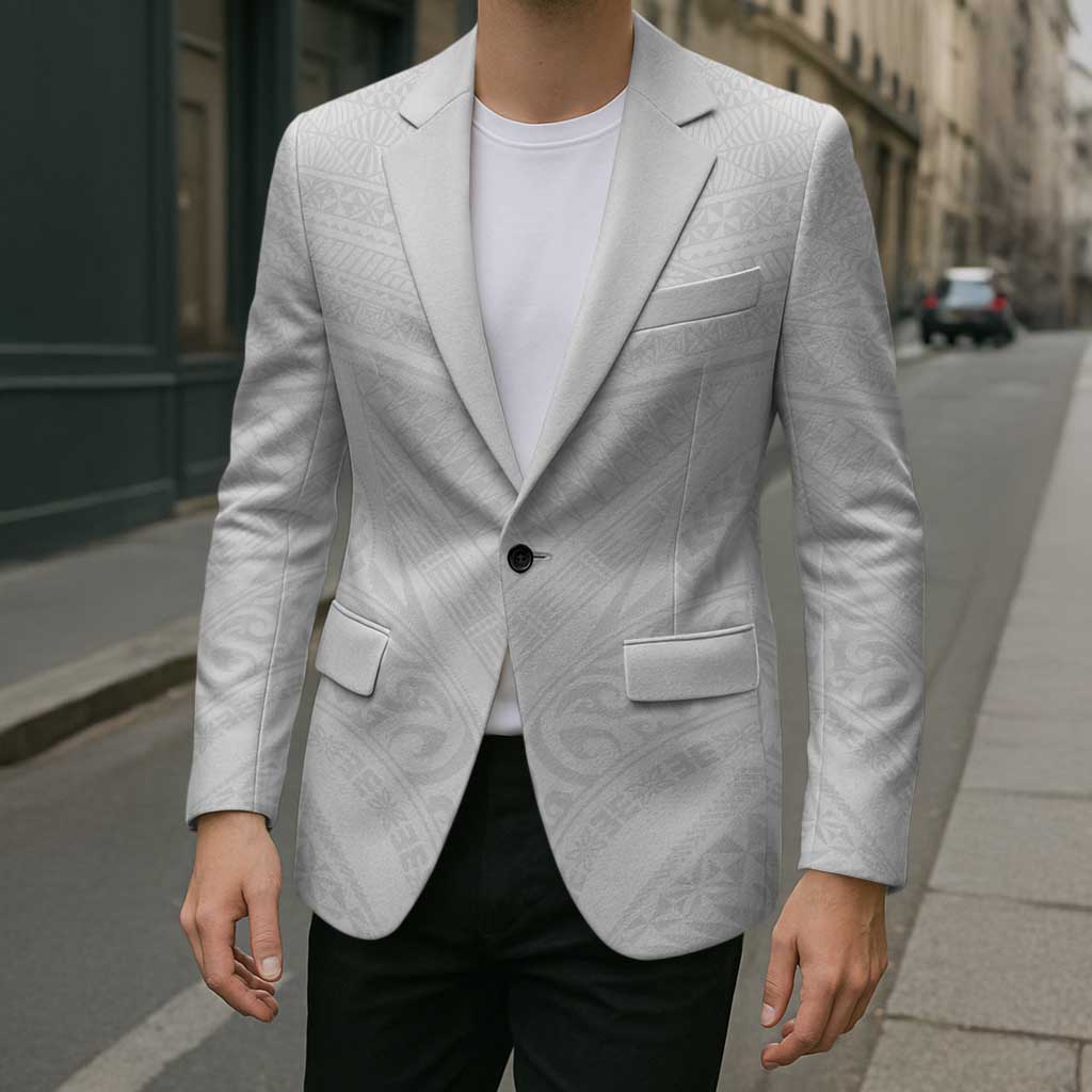 Tonga White Sunday Blazer Tongan Tribal Heritage Tattoos - Polynesian Pride