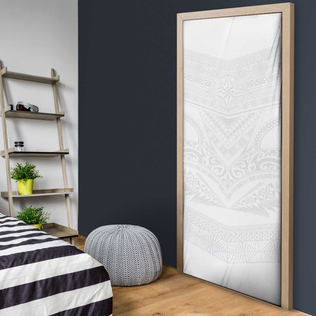 Tonga White Sunday Door Cover Tongan Tribal Heritage Tattoos - Polynesian Pride