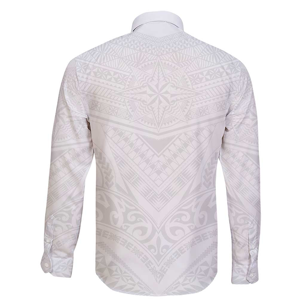 Tonga White Sunday Family Matching Short Sleeve Bodycon Dress and Hawaiian Shirt Tongan Tribal Heritage Tattoos LT03 - Polynesian Pride