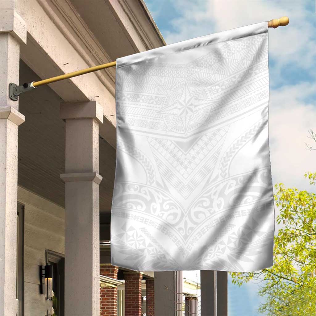 Tonga White Sunday Garden Flag Tongan Tribal Heritage Tattoos - Polynesian Pride