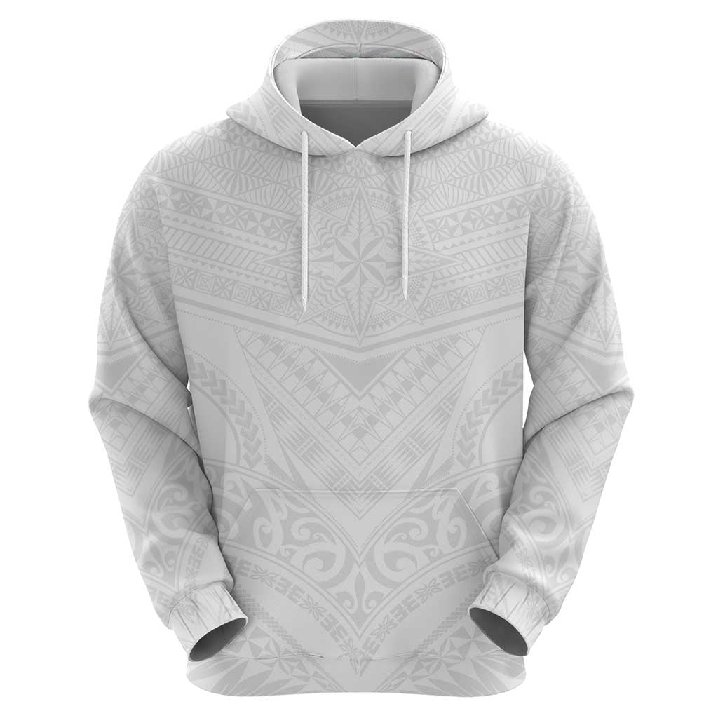 Tonga White Sunday Hoodie Tongan Tribal Heritage Tattoos LT03 - Polynesian Pride