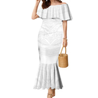 Tonga White Sunday Mermaid Dress Tongan Tribal Heritage Tattoos - Polynesian Pride