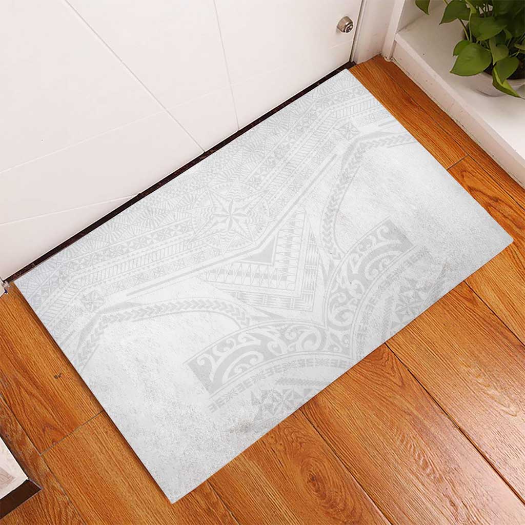Tonga White Sunday Rubber Doormat Tongan Tribal Heritage Tattoos - Polynesian Pride