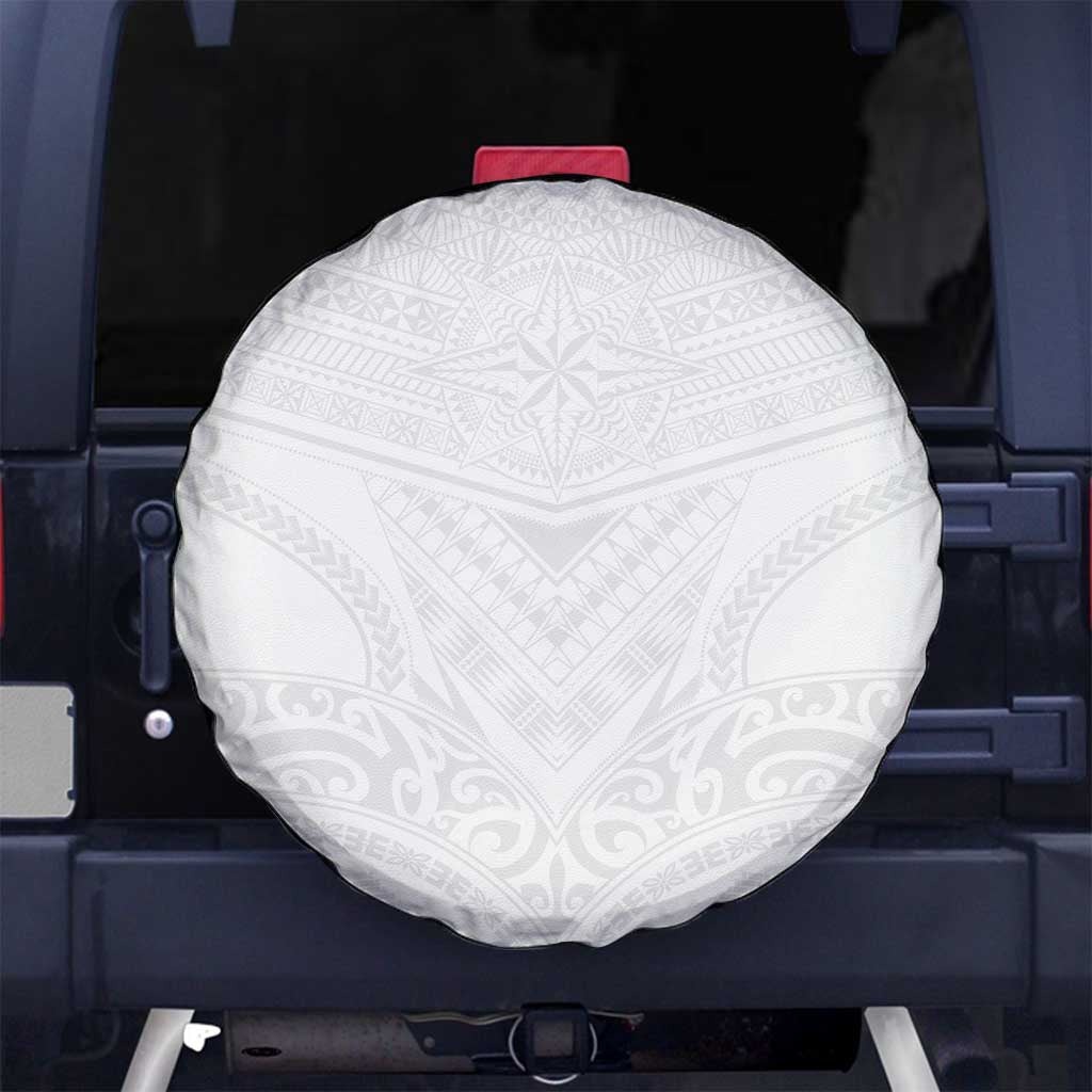 Tonga White Sunday Spare Tire Cover Tongan Tribal Heritage Tattoos - Polynesian Pride