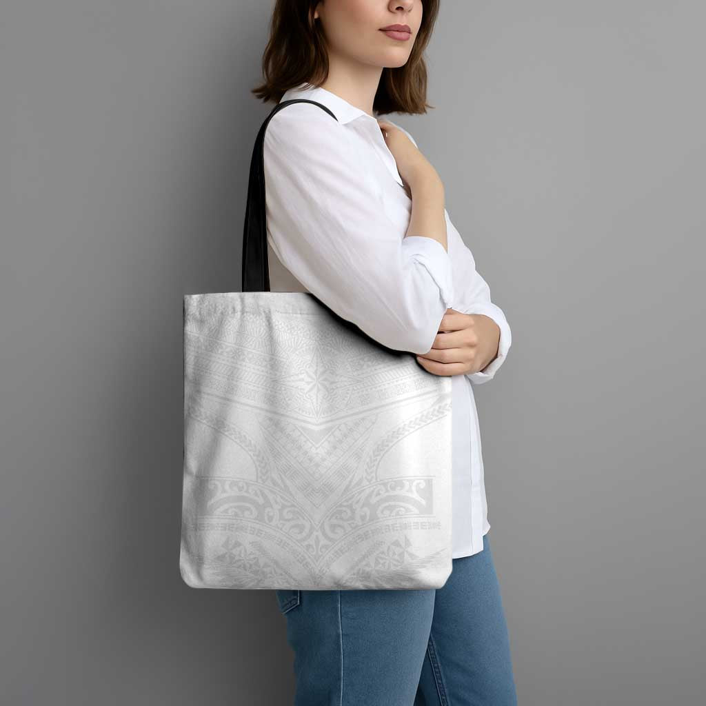 Tonga White Sunday Tote Bag Tongan Tribal Heritage Tattoos - Polynesian Pride