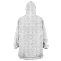Tonga White Sunday Wearable Blanket Hoodie Tongan Tribal Heritage Tattoos LT03 - Polynesian Pride
