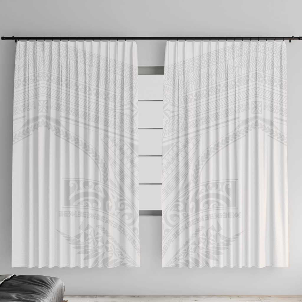 Tonga White Sunday Window Curtain Tongan Tribal Heritage Tattoos - Polynesian Pride