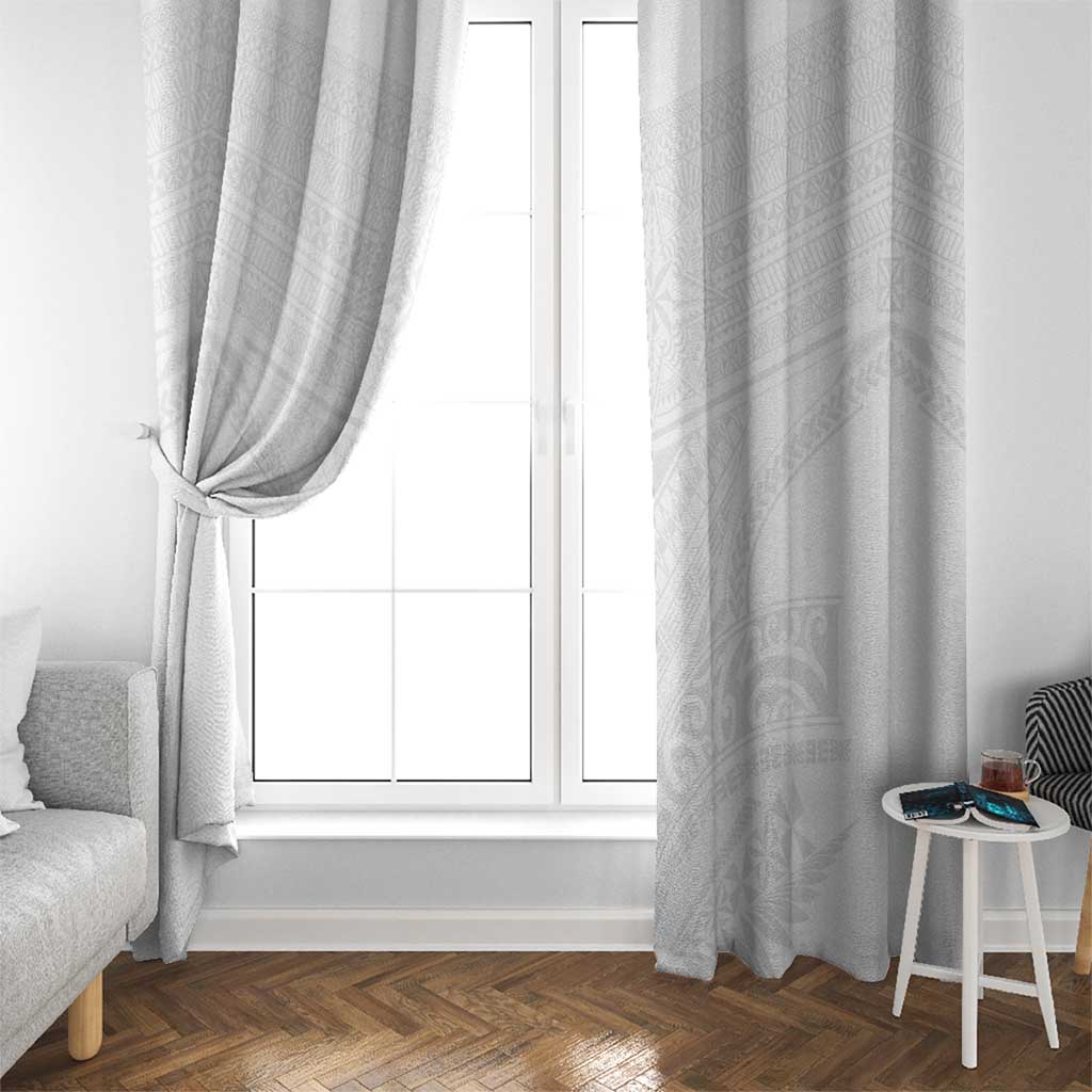 Tonga White Sunday Window Curtain Tongan Tribal Heritage Tattoos - Polynesian Pride