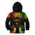 Personalised Chuuk Independence Day Kid Hoodie Polynesian Tattoo and Plumeria Reggae Color