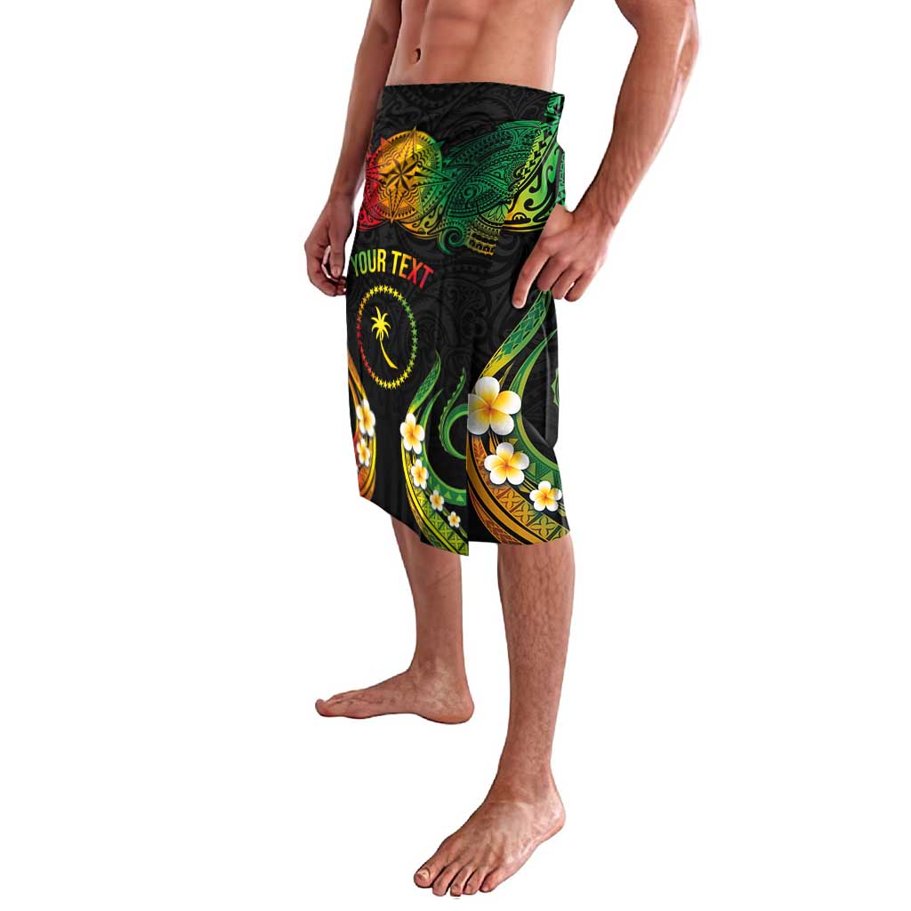 Personalised Chuuk Independence Day Lavalava Polynesian Tattoo and Plumeria Reggae Color