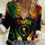 Personalised Chuuk Independence Day Women Casual Shirt Polynesian Tattoo and Plumeria Reggae Color