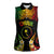 Personalised Chuuk Independence Day Women Sleeveless Polo Shirt Polynesian Tattoo and Plumeria Reggae Color