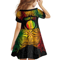 Personalised New Caledonia Independence Day Family Matching Off Shoulder Maxi Dress and Hawaiian Shirt Polynesian Tattoo and Plumeria Reggae Color LT03 - Polynesian Pride