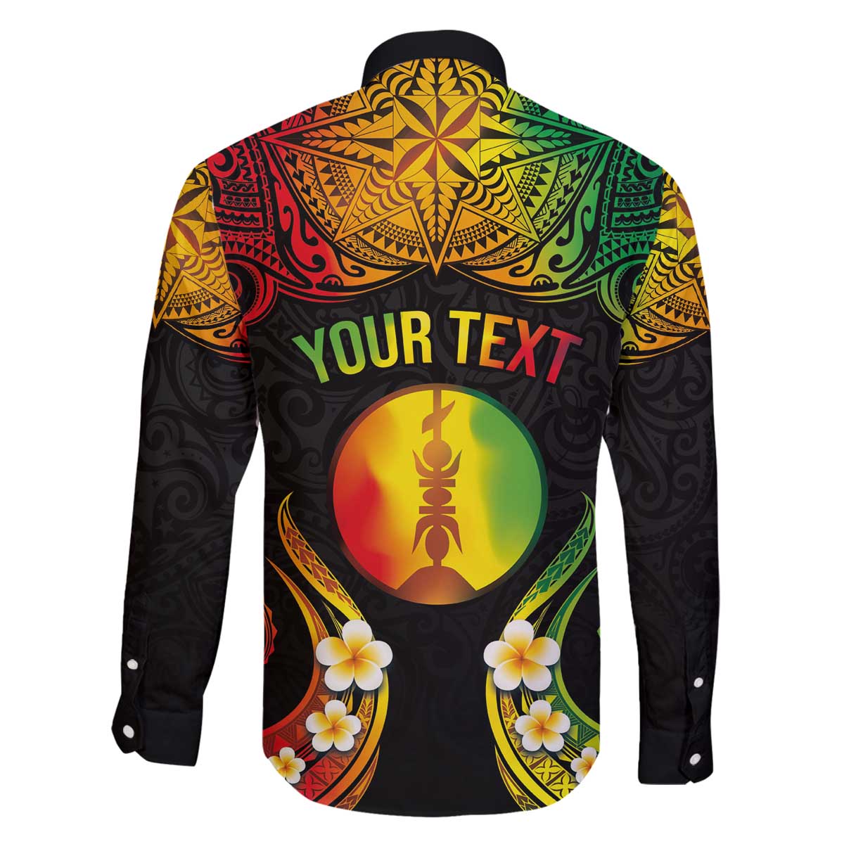 Personalised New Caledonia Independence Day Family Matching Off Shoulder Short Dress and Hawaiian Shirt Polynesian Tattoo and Plumeria Reggae Color LT03 - Polynesian Pride