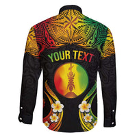Personalised New Caledonia Independence Day Family Matching Short Sleeve Bodycon Dress and Hawaiian Shirt Polynesian Tattoo and Plumeria Reggae Color LT03 - Polynesian Pride