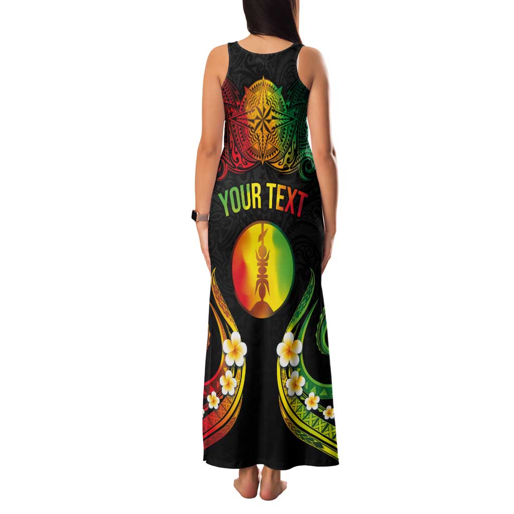 Personalised New Caledonia Independence Day Family Matching Tank Maxi Dress and Hawaiian Shirt Polynesian Tattoo and Plumeria Reggae Color LT03 - Polynesian Pride