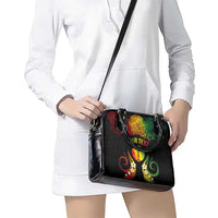 Personalised New Caledonia Independence Day Shoulder Handbag Polynesian Tattoo and Plumeria Reggae Color