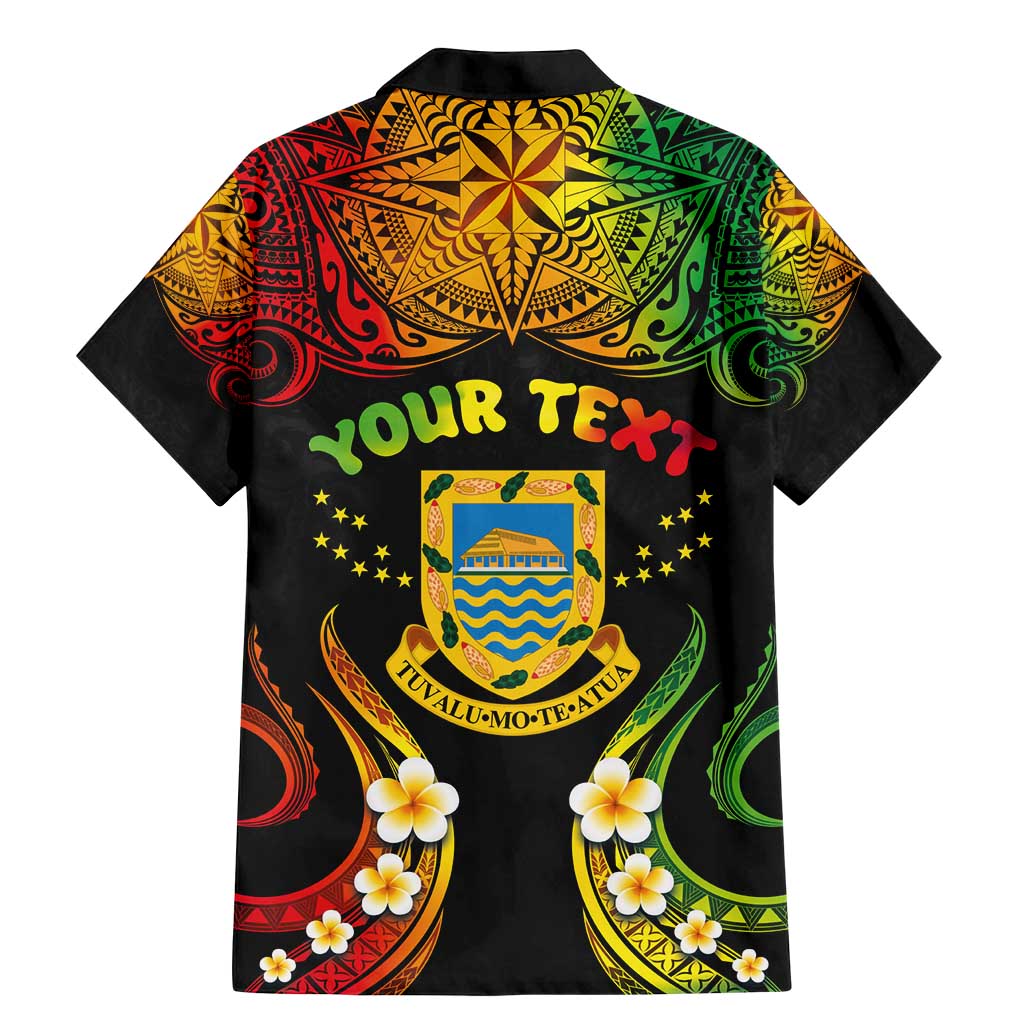 Personalised Tuvalu Independence Day Family Matching Mermaid Dress and Hawaiian Shirt Polynesian Tattoo and Plumeria Reggae Color LT03 - Polynesian Pride