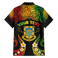 Personalised Tuvalu Independence Day Family Matching Short Sleeve Bodycon Dress and Hawaiian Shirt Polynesian Tattoo and Plumeria Reggae Color LT03 - Polynesian Pride