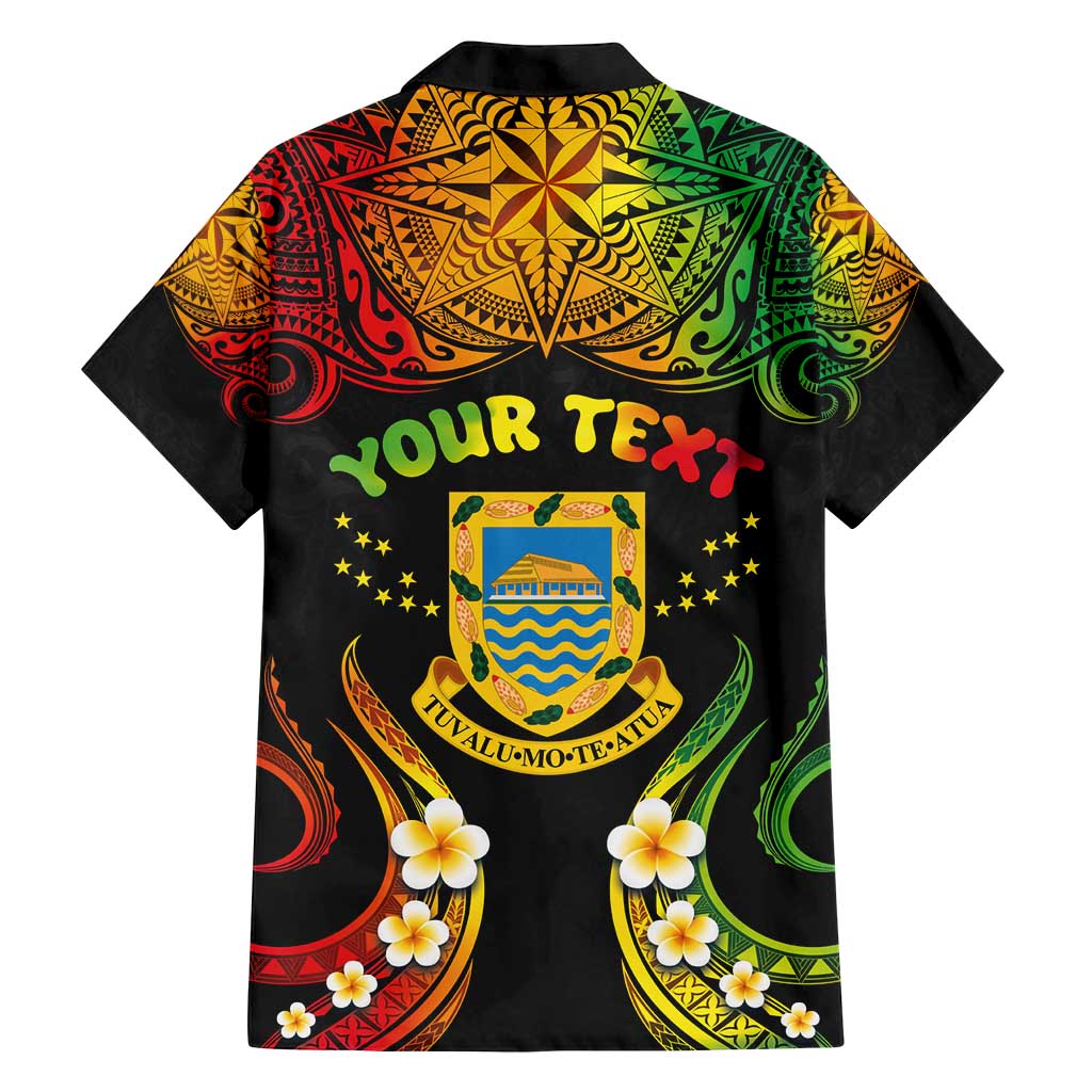 Personalised Tuvalu Independence Day Family Matching Tank Maxi Dress and Hawaiian Shirt Polynesian Tattoo and Plumeria Reggae Color LT03 - Polynesian Pride