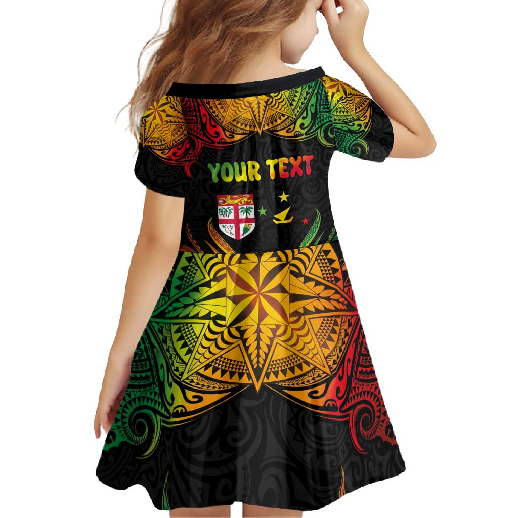 Personalised Malampa Fiji Day Family Matching Mermaid Dress and Hawaiian Shirt Polynesian Tattoo and Plumeria Reggae Color LT03 - Polynesian Pride