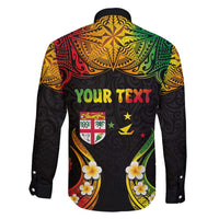 Personalised Malampa Fiji Day Family Matching Off Shoulder Maxi Dress and Hawaiian Shirt Polynesian Tattoo and Plumeria Reggae Color LT03 - Polynesian Pride
