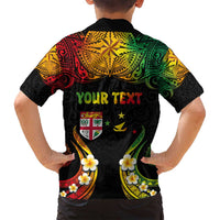 Personalised Malampa Fiji Day Family Matching Tank Maxi Dress and Hawaiian Shirt Polynesian Tattoo and Plumeria Reggae Color LT03 - Polynesian Pride
