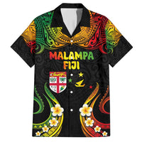 Personalised Malampa Fiji Day Family Matching Tank Maxi Dress and Hawaiian Shirt Polynesian Tattoo and Plumeria Reggae Color LT03 Dad's Shirt - Short Sleeve Reggae - Polynesian Pride