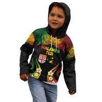 Personalised Malampa Fiji Day Kid Hoodie Polynesian Tattoo and Plumeria Reggae Color LT03 - Polynesian Pride