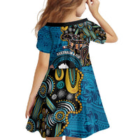 Fiji and Australia Kangaroos Family Matching Long Sleeve Bodycon Dress and Hawaiian Shirt Indigenous Aboriginal and Fijian Masi Tribal Tattoo LT03 - Polynesian Pride