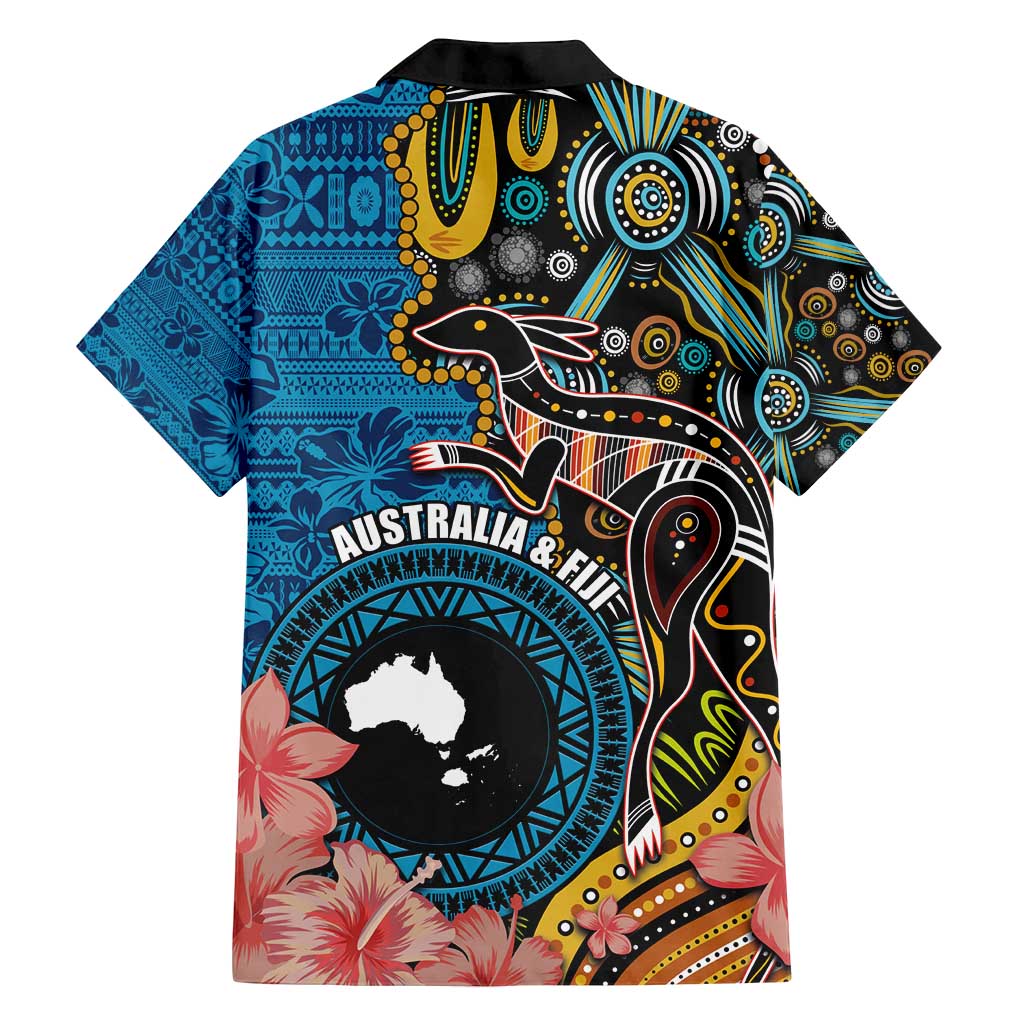 Fiji and Australia Kangaroos Family Matching Summer Maxi Dress and Hawaiian Shirt Indigenous Aboriginal and Fijian Masi Tribal Tattoo LT03 - Polynesian Pride