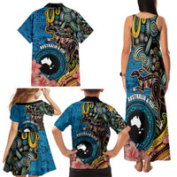 Fiji and Australia Kangaroos Family Matching Tank Maxi Dress and Hawaiian Shirt Indigenous Aboriginal and Fijian Masi Tribal Tattoo LT03 - Polynesian Pride