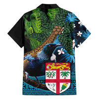 Fiji and New Zealand Tui Bird Hawaiian Shirt Koru Fern Leafs and Palm Tree With Plumeria LT03 - Polynesian Pride