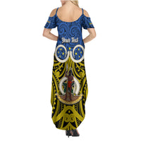 Personalised Vanuatu Tafea Province Family Matching Summer Maxi Dress and Hawaiian Shirt Pig Tusk Mix Maori Pattern and Namele Leaf LT03 - Polynesian Pride