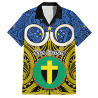 Personalised Vanuatu Tafea Province Kid Hawaiian Shirt Pig Tusk Mix Maori Pattern and Namele Leaf LT03 Kid Blue - Polynesian Pride