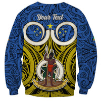 Personalised Vanuatu Tafea Province Sweatshirt Pig Tusk Mix Maori Pattern and Namele Leaf LT03 - Polynesian Pride