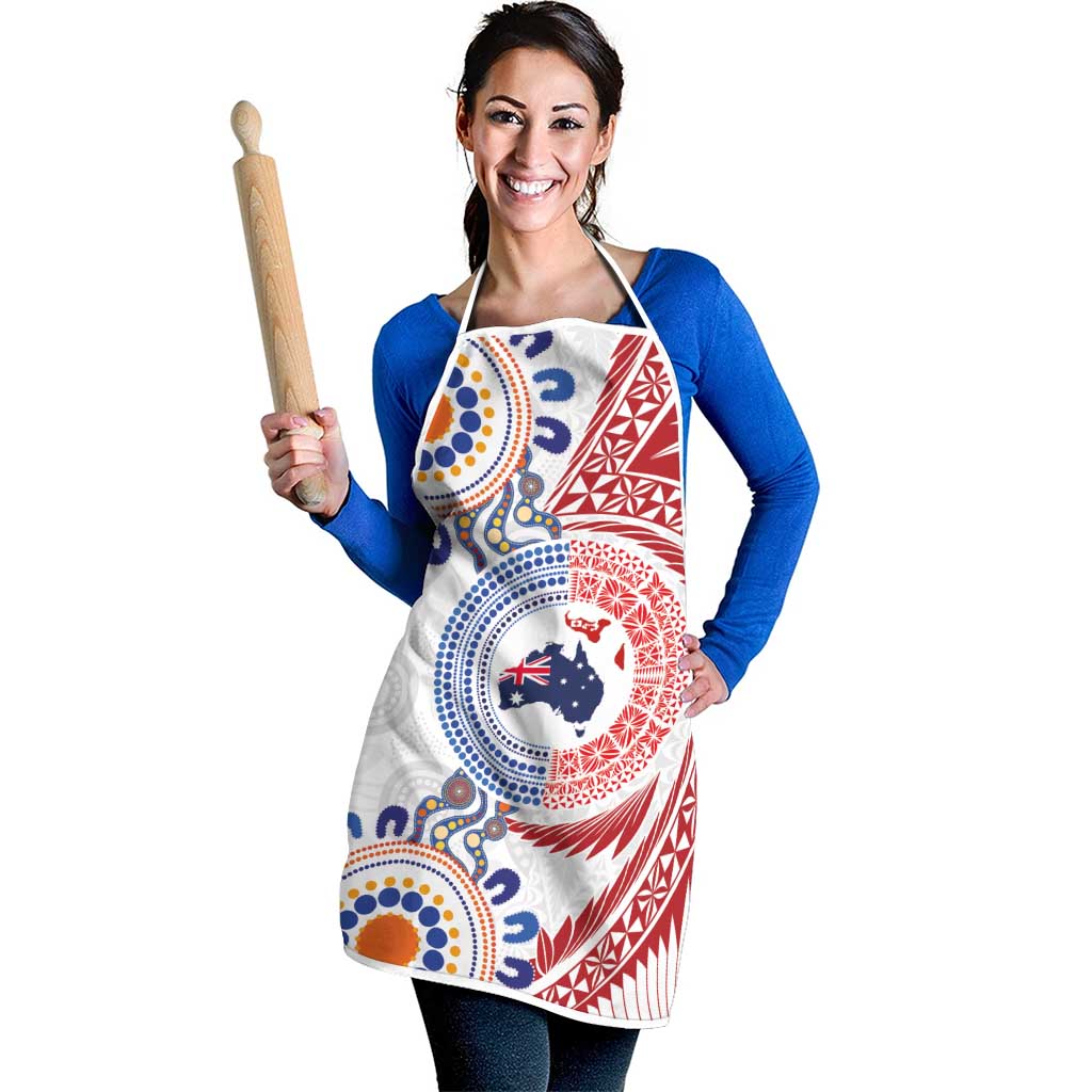 Tongan and Australian Culture Together Apron Ngatu Art Tribal Aboriginal Tattoo Pattern - Polynesian Pride