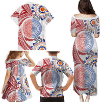 Tongan and Australian Culture Together Family Matching Puletasi and Hawaiian Shirt Ngatu Art Tribal Aboriginal Tattoo Pattern LT03 - Polynesian Pride