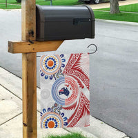 Tongan and Australian Culture Together Garden Flag Ngatu Art Tribal Aboriginal Tattoo Pattern - Polynesian Pride