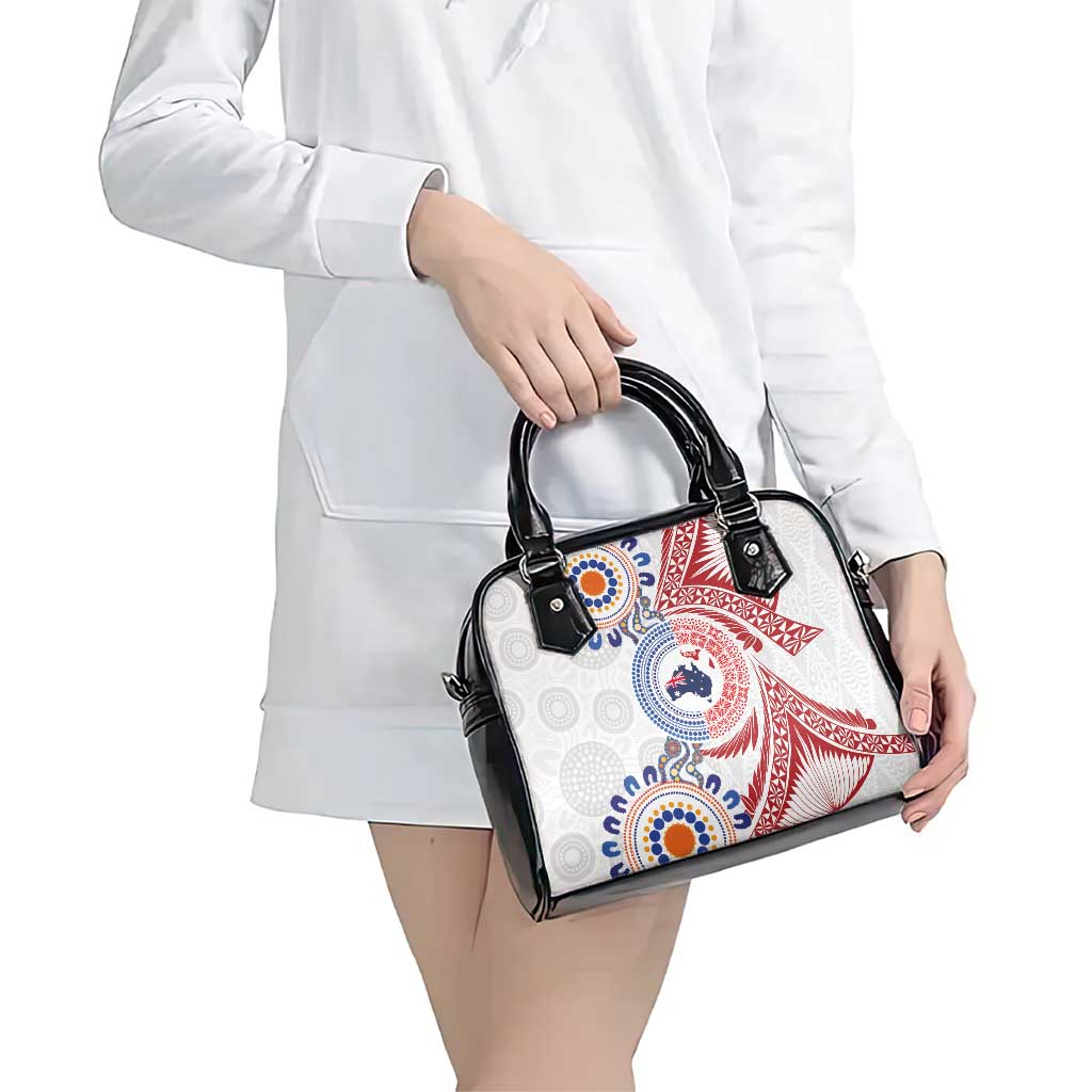 Tongan and Australian Culture Together Shoulder Handbag Ngatu Art Tribal Aboriginal Tattoo Pattern - Polynesian Pride