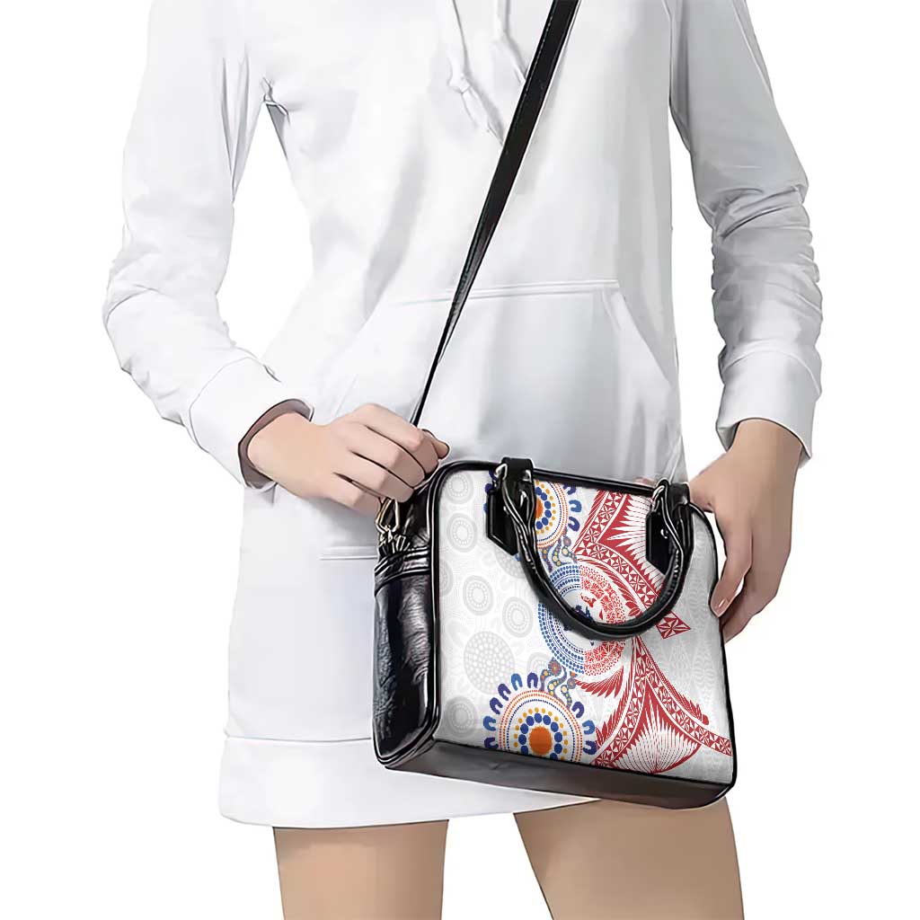 Tongan and Australian Culture Together Shoulder Handbag Ngatu Art Tribal Aboriginal Tattoo Pattern - Polynesian Pride